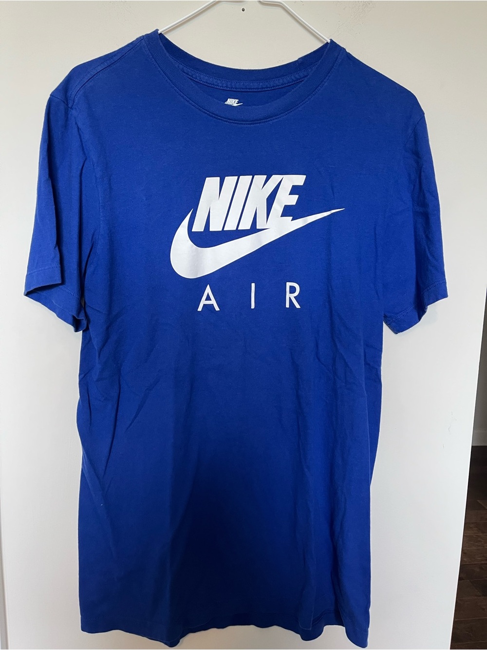 Nike Men's Short Sleeve T-Shirt - Blue with White Logo